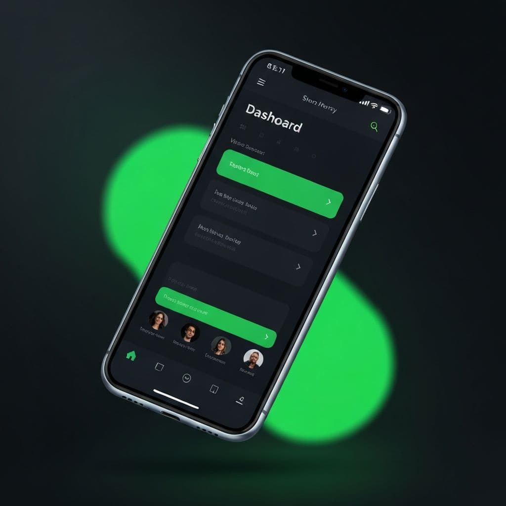 Health-tracking mobile app with a sleek dark-mode interface.